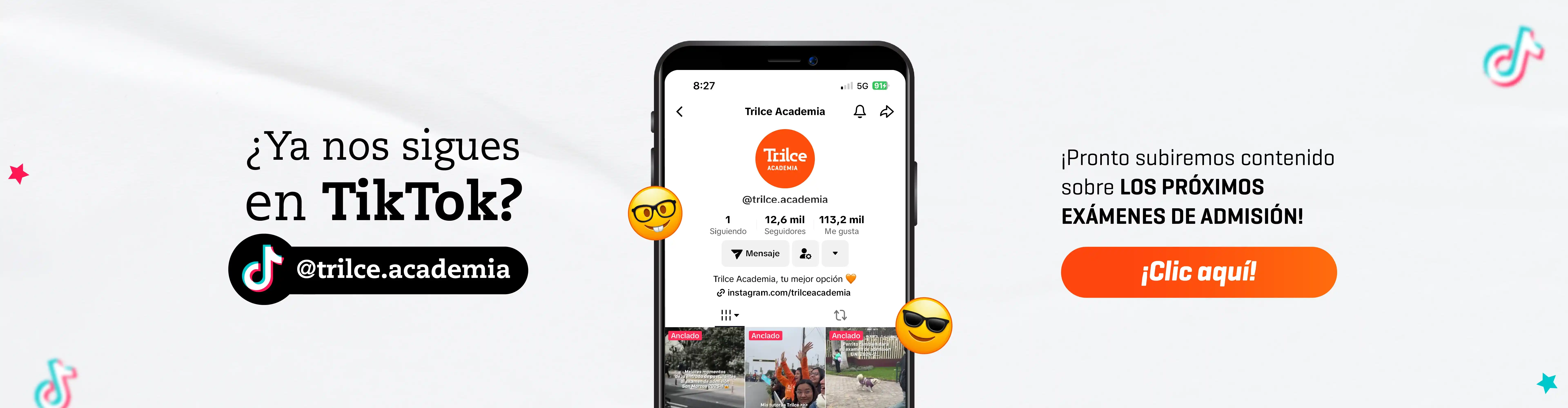 Síguenos TikTok Trilce - Trilce academia 2025